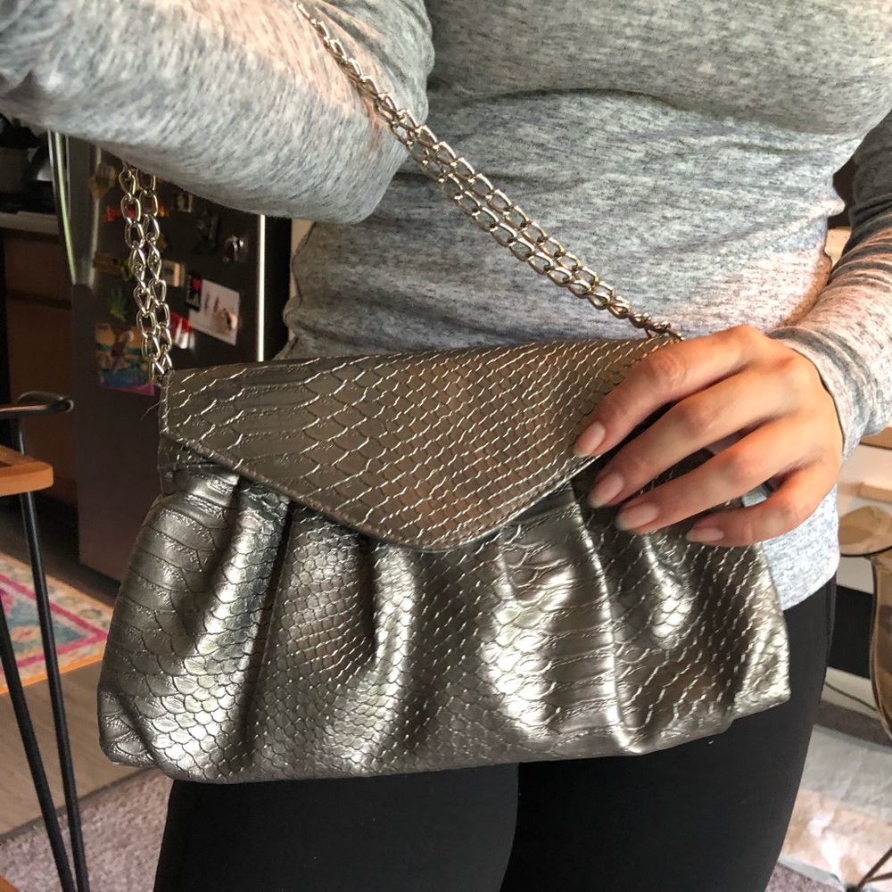 Silver evening bag